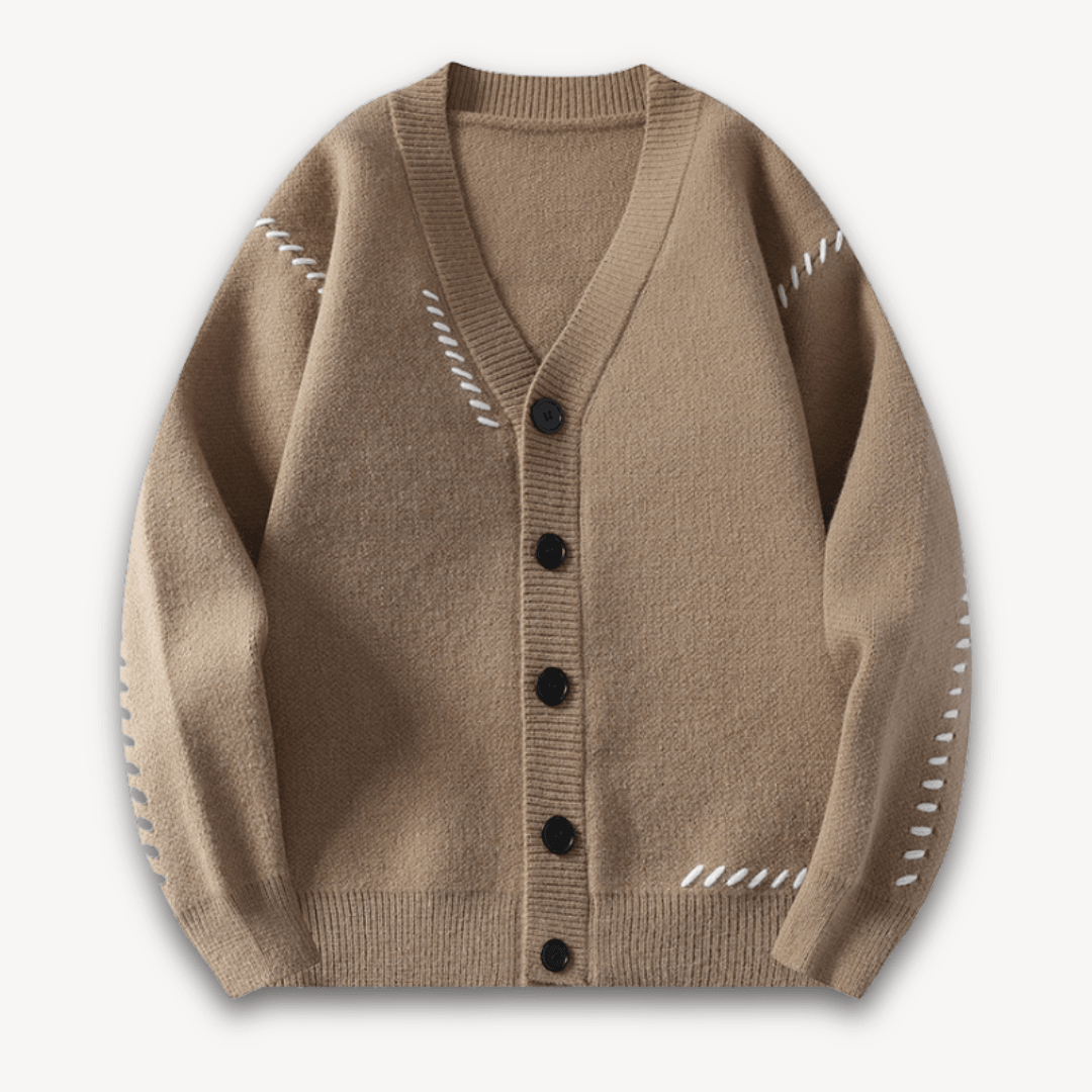 Men's Knitted Cardigan Sweater - Button-Up, Soft Wool Blend, Casual Winter Wear