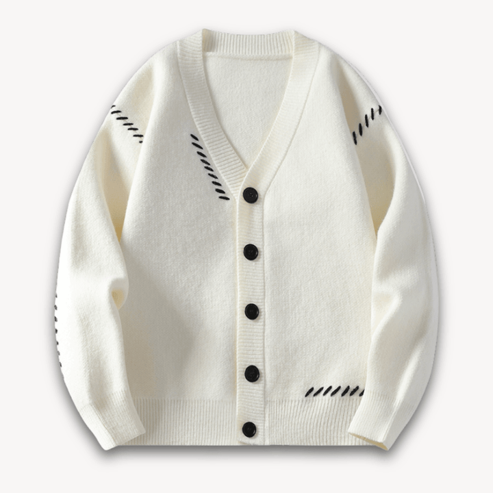 Men's Knitted Cardigan Sweater - Button-Up, Soft Wool Blend, Casual Winter Wear