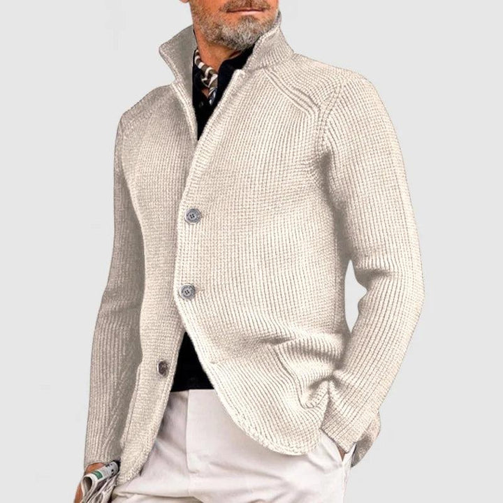 Men's Knitted Cardigan - Classic Button-Up Sweater with Ribbed Design for Sophisticated Style