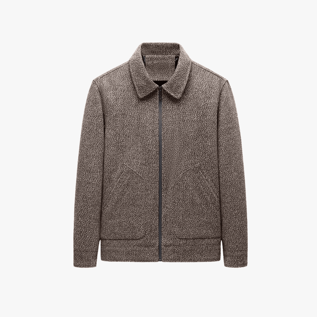 Men’s Classic Wool Blend Zip-Up Jacket