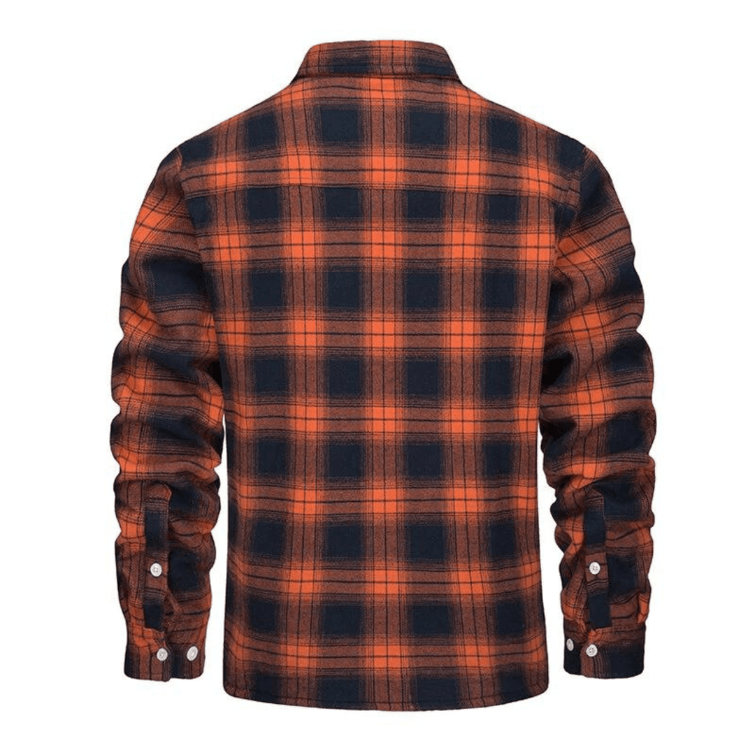 Men’s Checked Jacket - Fleece-Lined - Button-Up - Warm Casual Outerwear