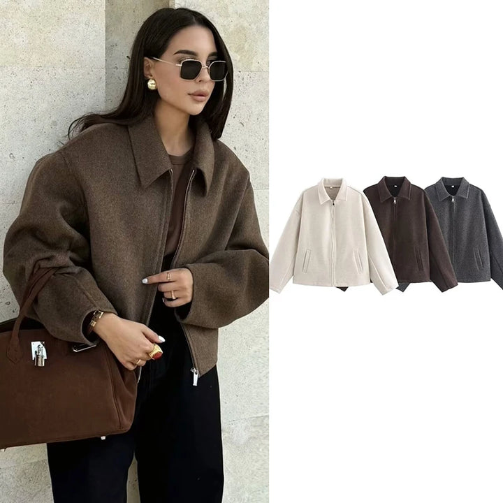 Women's Loose Lapel Jacket – Chic & Warm Autumn Street Style 2025