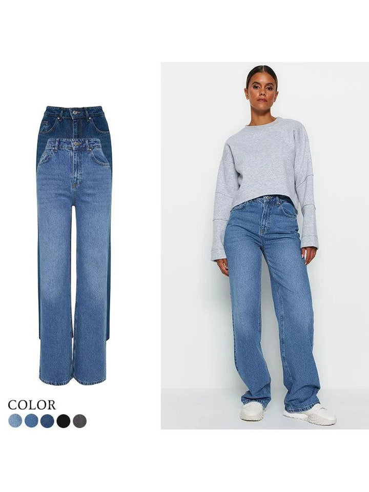 Women's High-Waist Wide-Leg Denim Jeans – Casual & Trendy