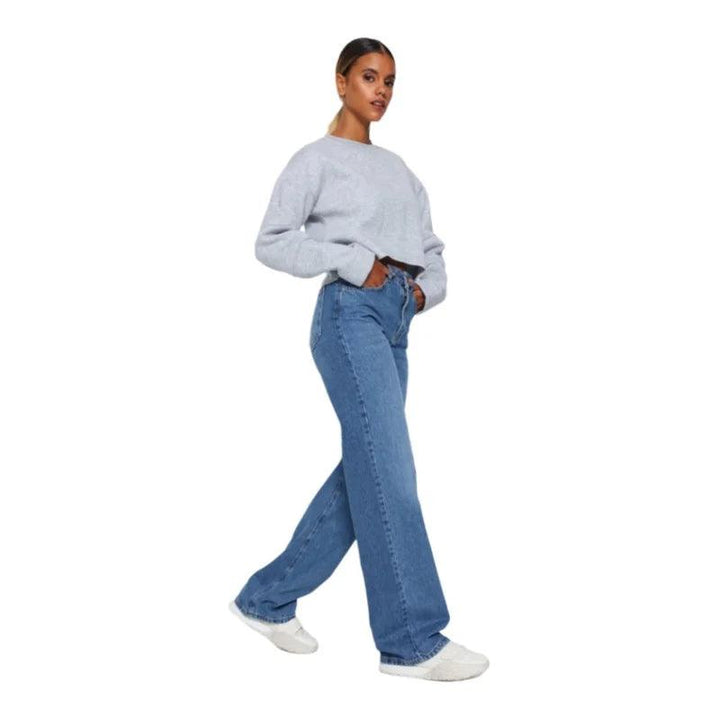Women's High-Waist Wide-Leg Denim Jeans – Casual & Trendy