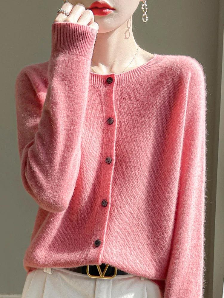 Spring Women's 100% Merino Wool Cardigan