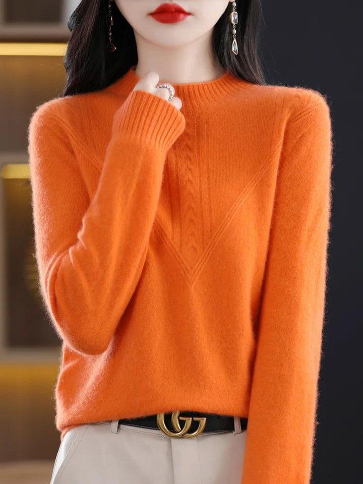 Women’s 100% Merino Wool O-Neck Cashmere Pullover