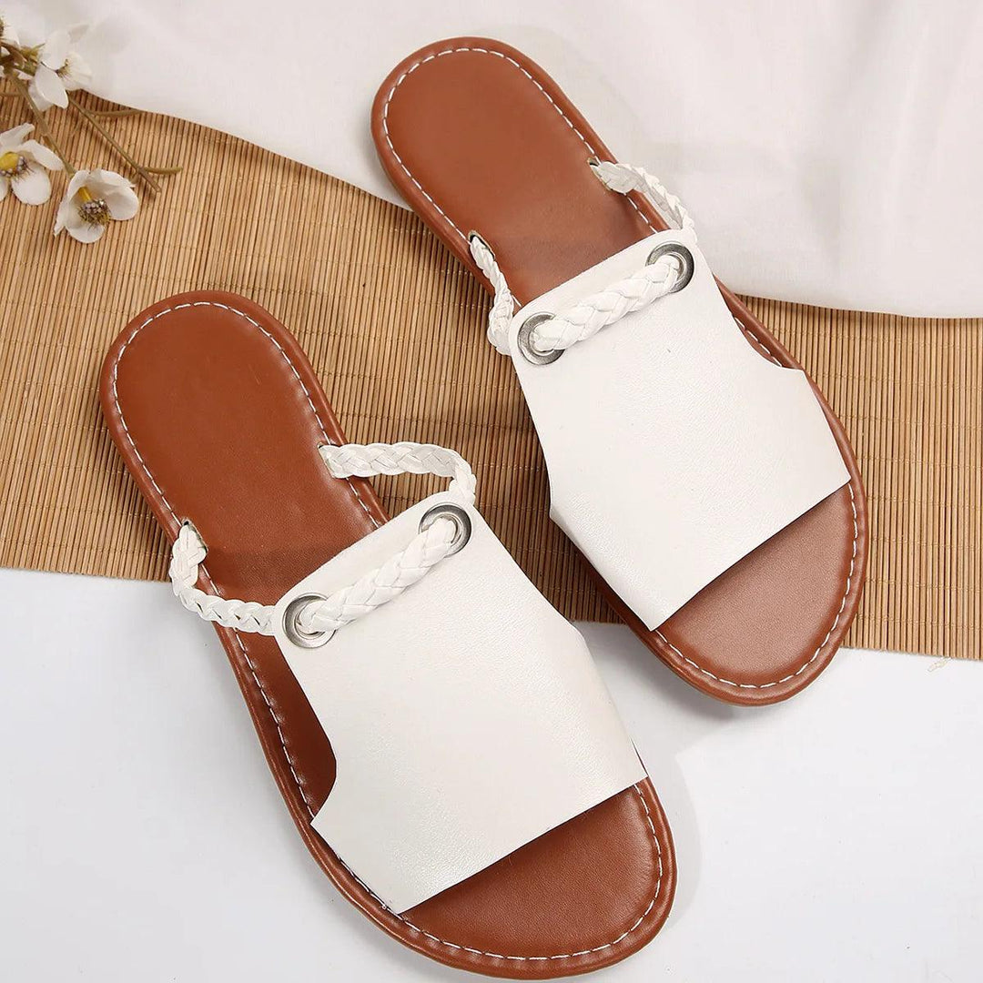 New Women's Square Head Cross Flat Sandals