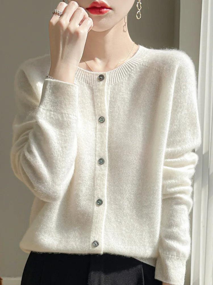 Spring Women's 100% Merino Wool Cardigan