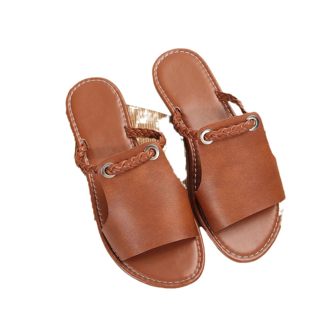 New Women's Square Head Cross Flat Sandals