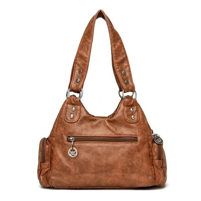 Women's Luxury Leather Crossbody Bag – Large Capacity Shoulder Messenger Bag