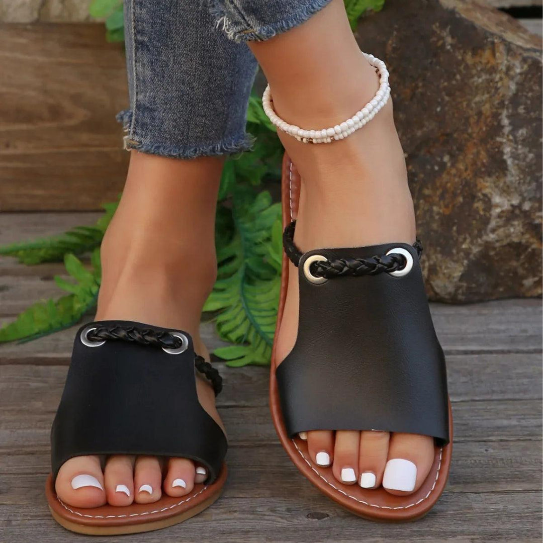 New Women's Square Head Cross Flat Sandals