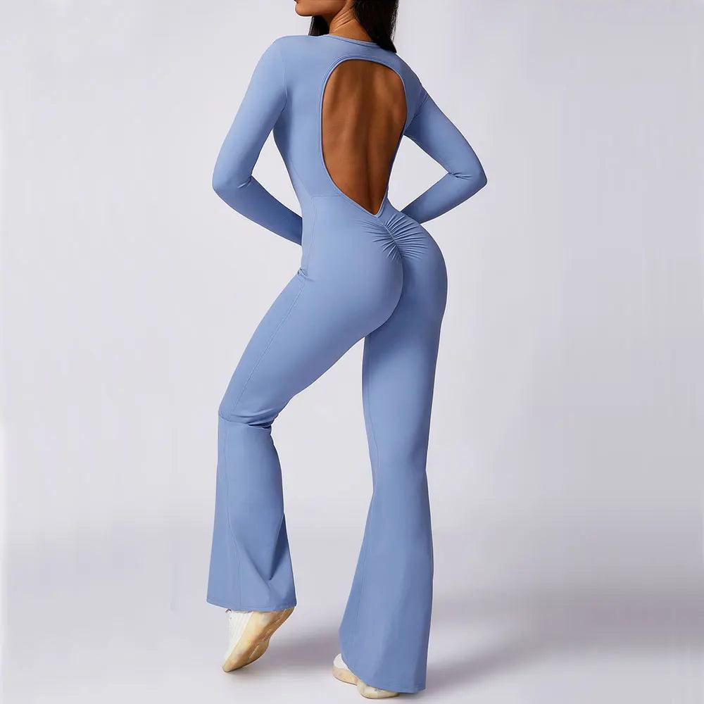 Jumpsuit Long Sleeves Gym Set – Women's Yoga Suit