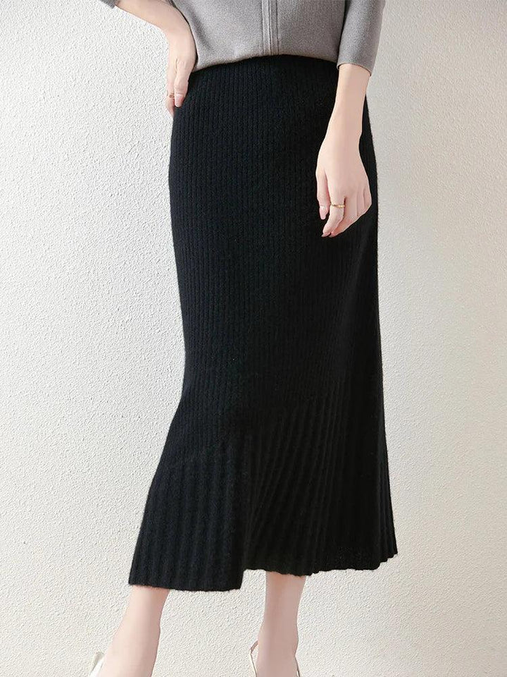 Women's 100% Merino Wool Fishtail Skirt – Elegant, Soft & Warm