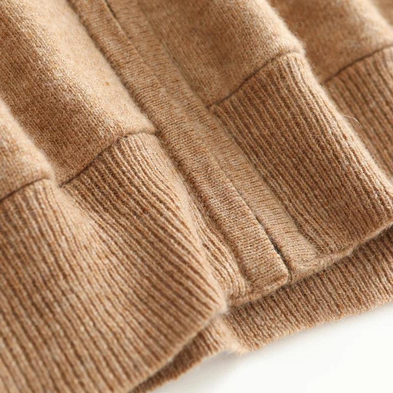 100% Goat Cashmere Hooded Cardigan – Men's Zipper Knit Hoodie