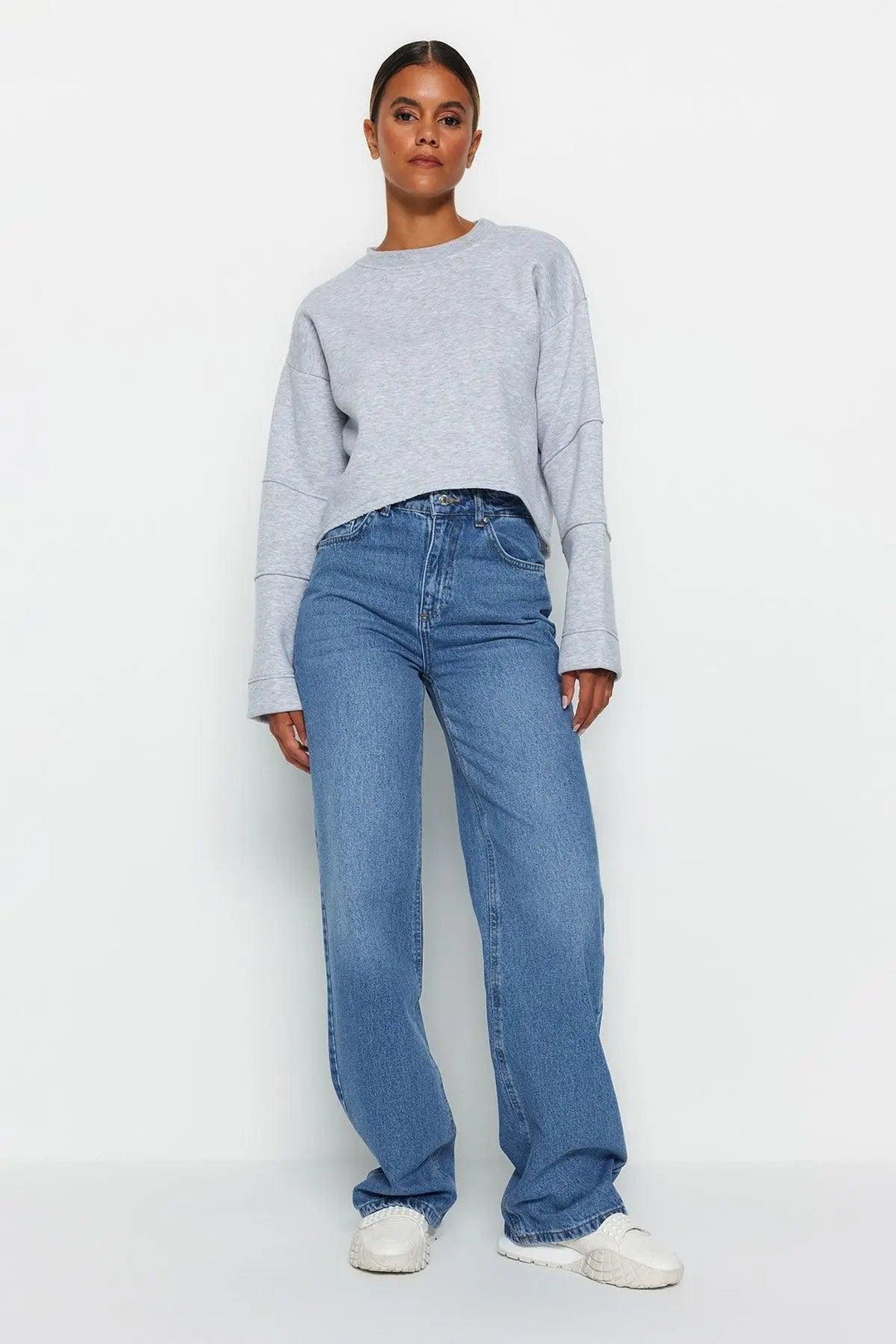 Women's High-Waist Wide-Leg Denim Jeans – Casual & Trendy