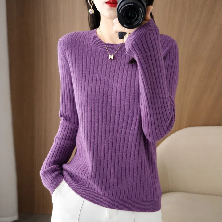 Women Sweaters Long Sleeve Striped Sweater – Cozy & Stylish