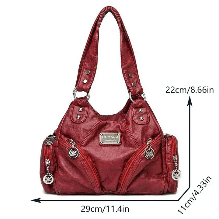 Women's Luxury Leather Crossbody Bag – Large Capacity Shoulder Messenger Bag