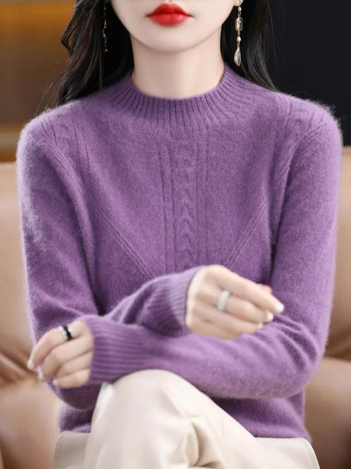 Women’s 100% Merino Wool O-Neck Cashmere Pullover