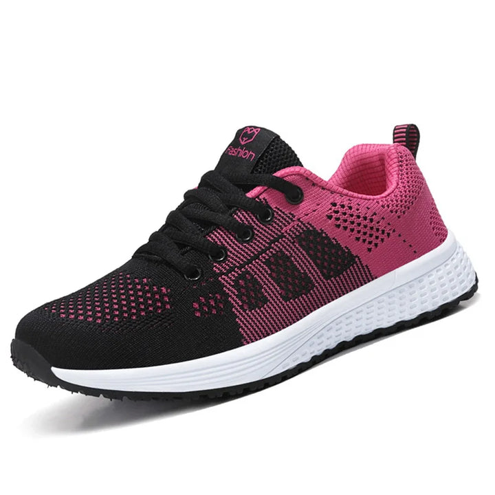 Women's Breathable Mesh Sneakers – Casual Lace-Up Walking Shoes