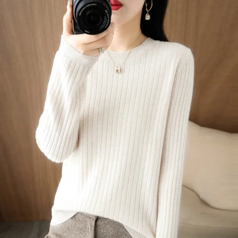 Women Sweaters Long Sleeve Striped Sweater – Cozy & Stylish