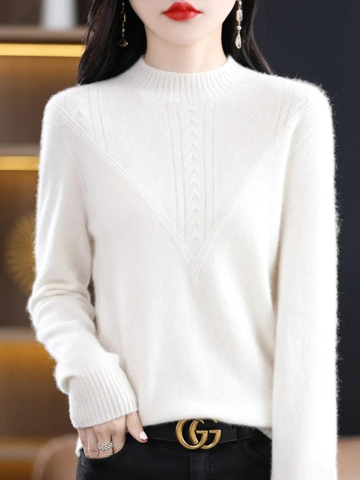 Women’s 100% Merino Wool O-Neck Cashmere Pullover