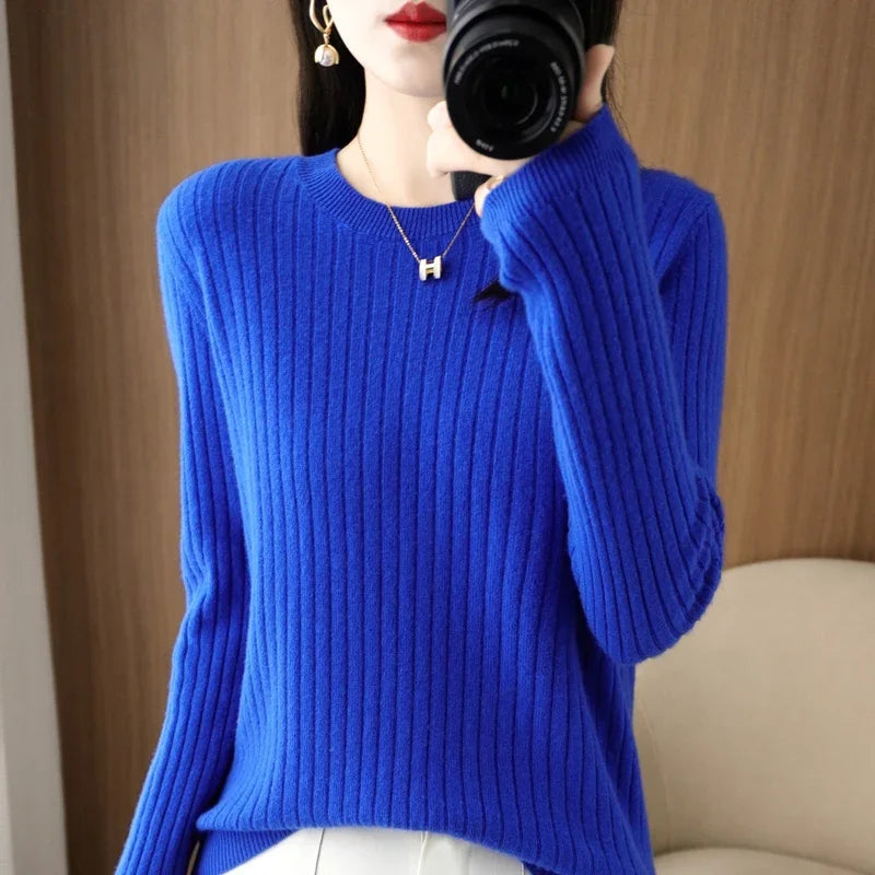 Women Sweaters Long Sleeve Striped Sweater – Cozy & Stylish