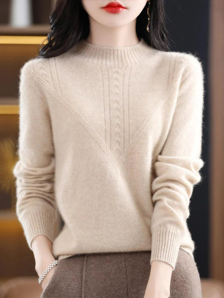 Women’s 100% Merino Wool O-Neck Cashmere Pullover