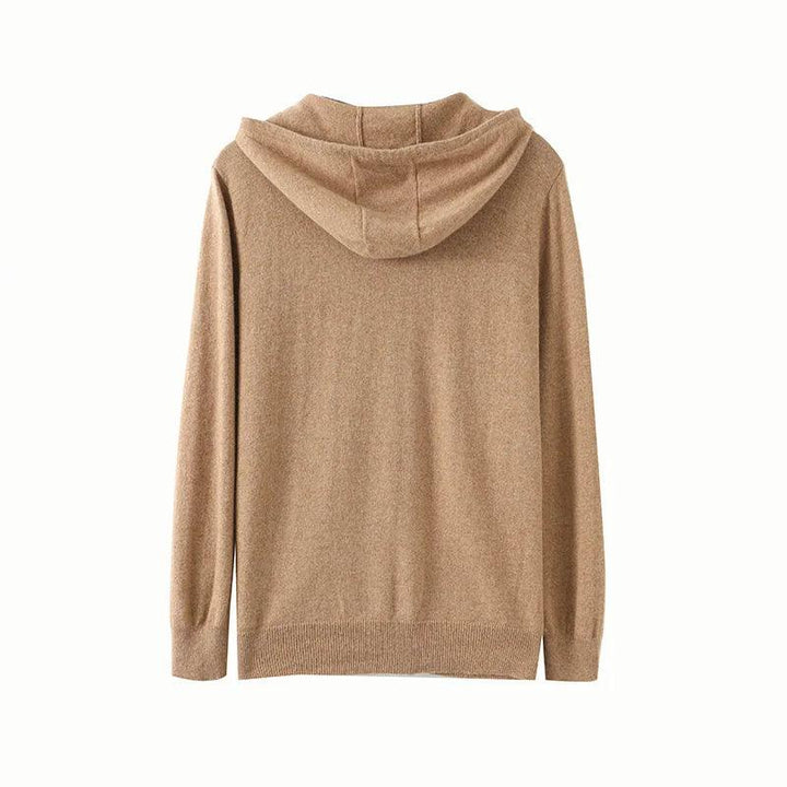 100% Goat Cashmere Hooded Cardigan – Men's Zipper Knit Hoodie