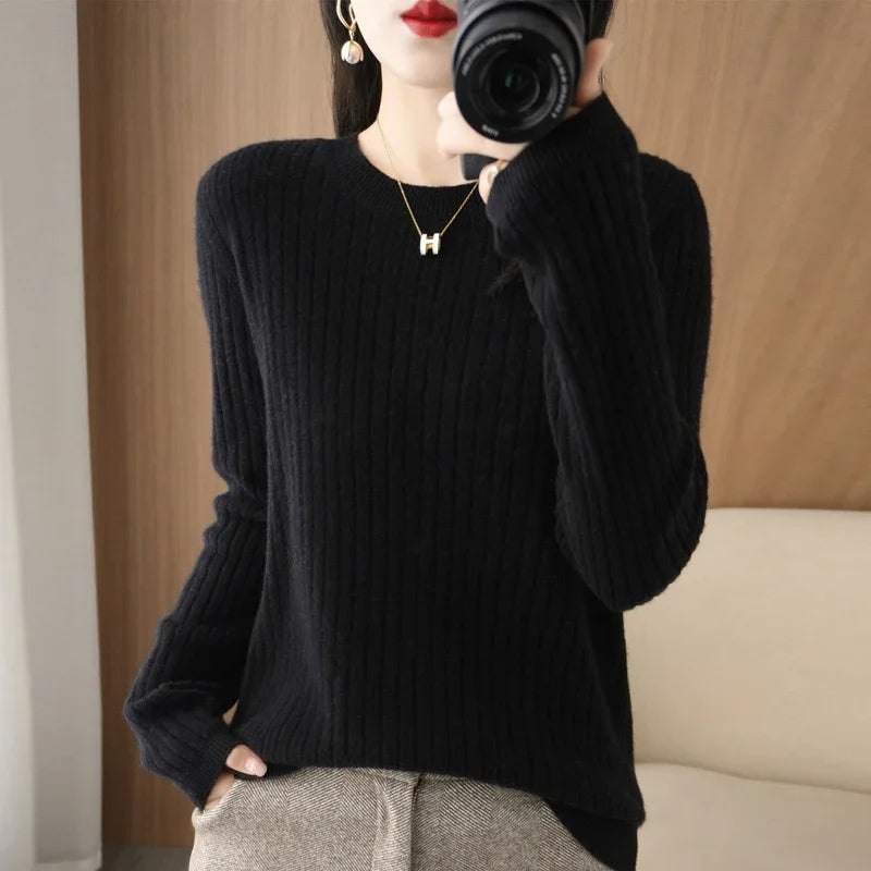 Women Sweaters Long Sleeve Striped Sweater – Cozy & Stylish