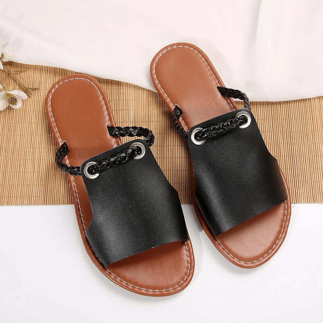 New Women's Square Head Cross Flat Sandals