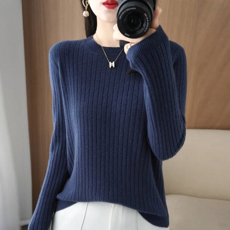 Women Sweaters Long Sleeve Striped Sweater – Cozy & Stylish