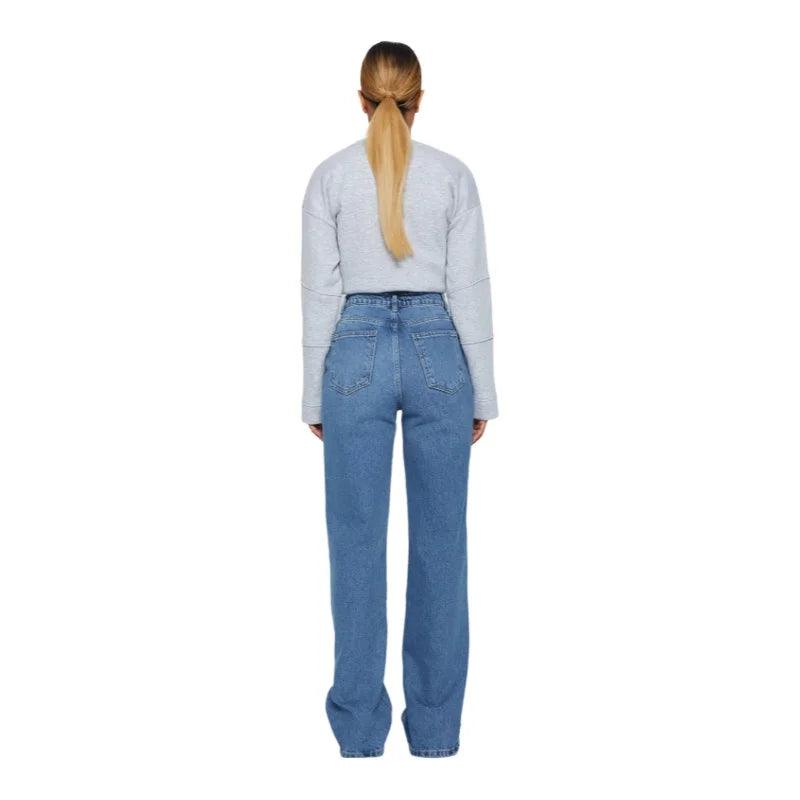 Women's High-Waist Wide-Leg Denim Jeans – Casual & Trendy