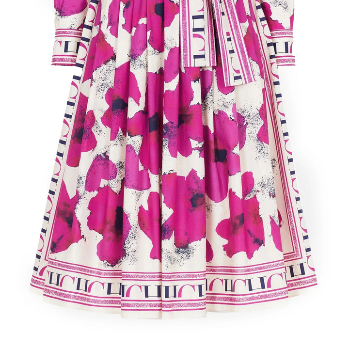 Women's Floral Print Long-Sleeve Shirt Dress – Elegant Maxi Party Dress