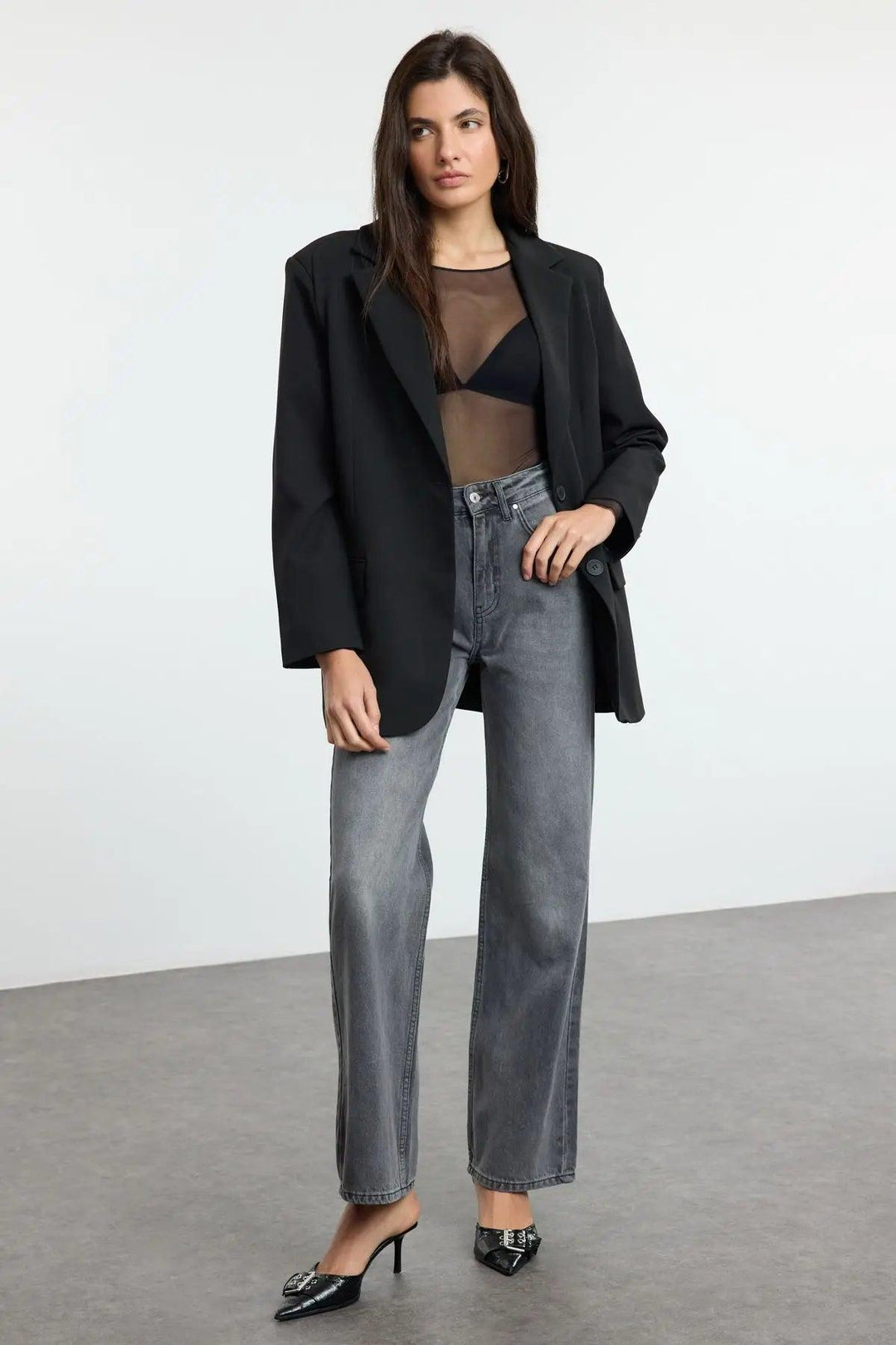 Women's High-Waist Wide-Leg Denim Jeans – Casual & Trendy