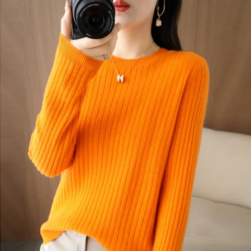 Women Sweaters Long Sleeve Striped Sweater – Cozy & Stylish