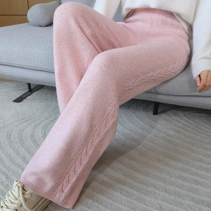 100% Wool Women's High-Waisted Wide-Leg Pants – Premium Merino Wool