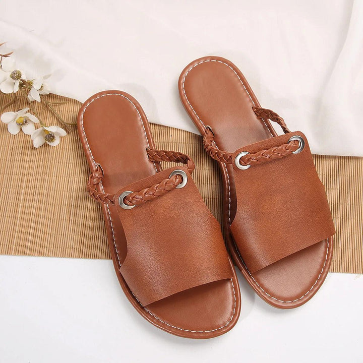 New Women's Square Head Cross Flat Sandals