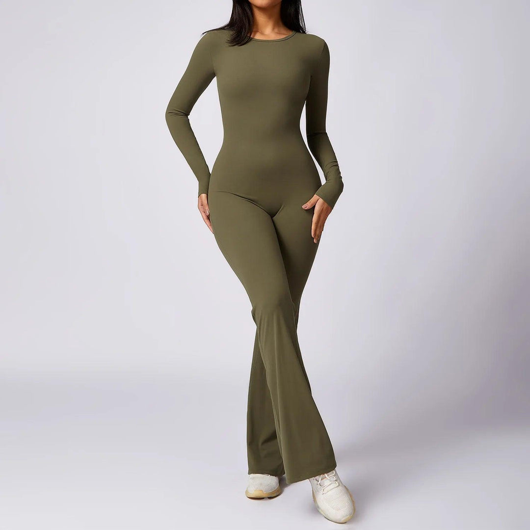 Jumpsuit Long Sleeves Gym Set – Women's Yoga Suit