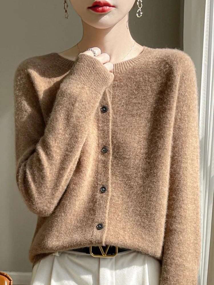 Spring Women's 100% Merino Wool Cardigan