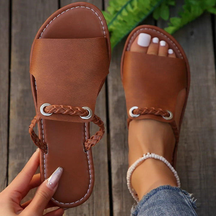 New Women's Square Head Cross Flat Sandals