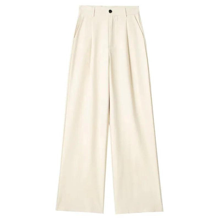 Women's High Waist Wide Leg Suit Pants – Striped Formal Office Trousers, Casual Workwear