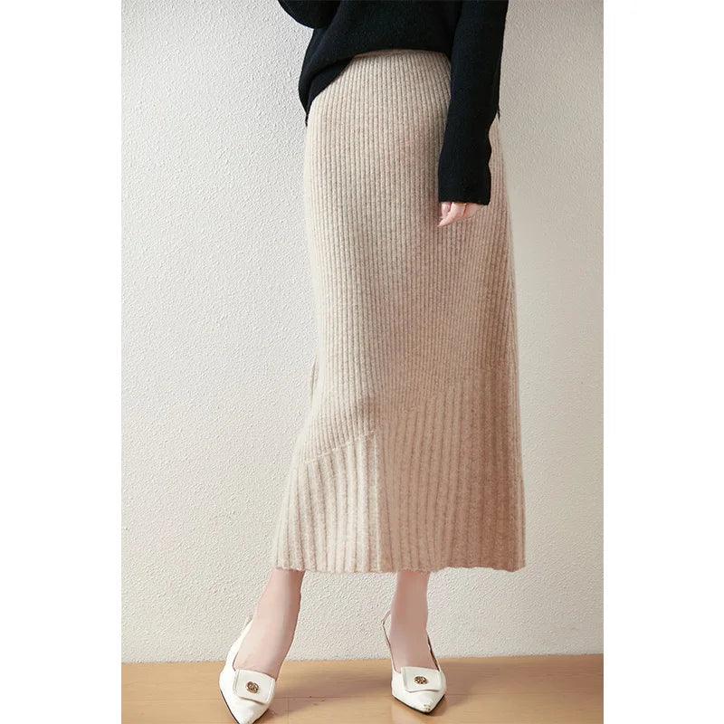 Women's 100% Merino Wool Fishtail Skirt – Elegant, Soft & Warm