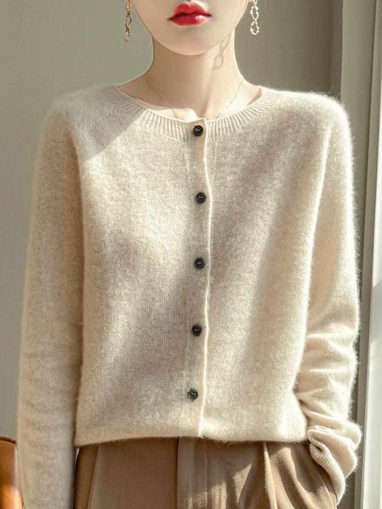 Spring Women's 100% Merino Wool Cardigan