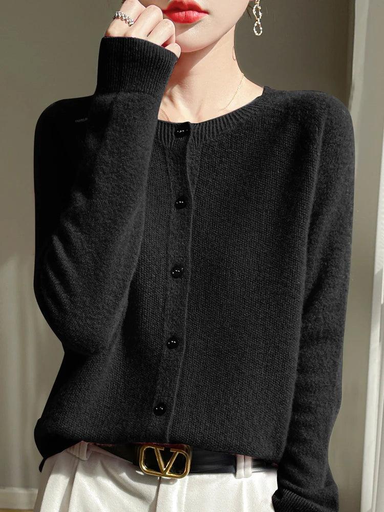 Spring Women's 100% Merino Wool Cardigan