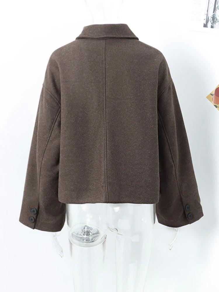 Women's Fleece Short Coat – Chic & Warm Single-Breasted Jacket for Autumn 2025