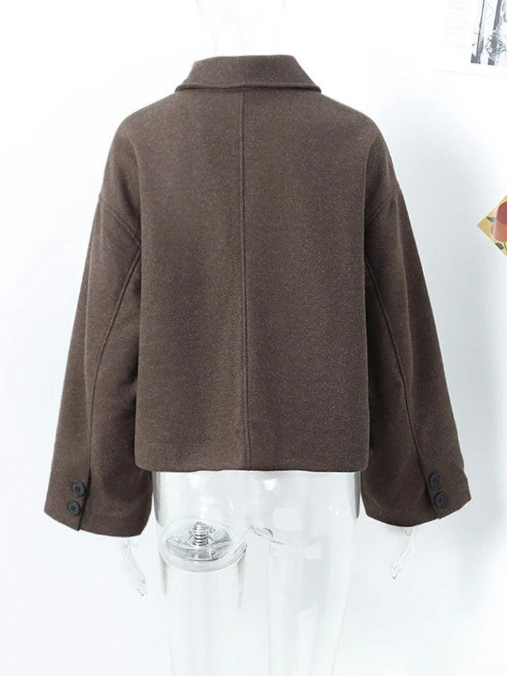 Women's Fleece Short Coat – Chic & Warm Single-Breasted Jacket for Autumn 2025