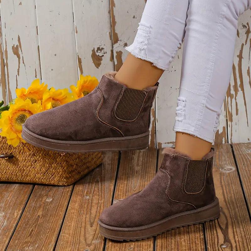 Women's  trendy slip-on snow boots