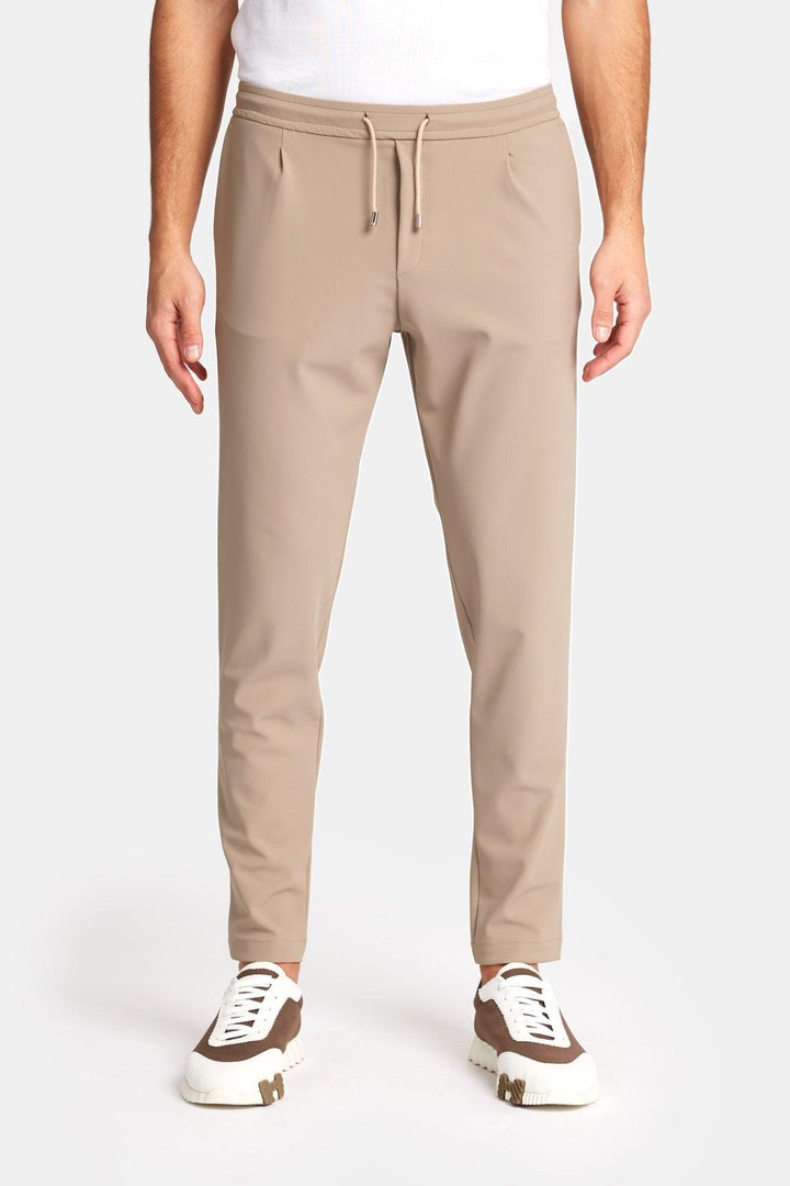 Light Beige Smart Pants – Men's Slim-Fit Stretch Trousers for Casual & Formal Wear