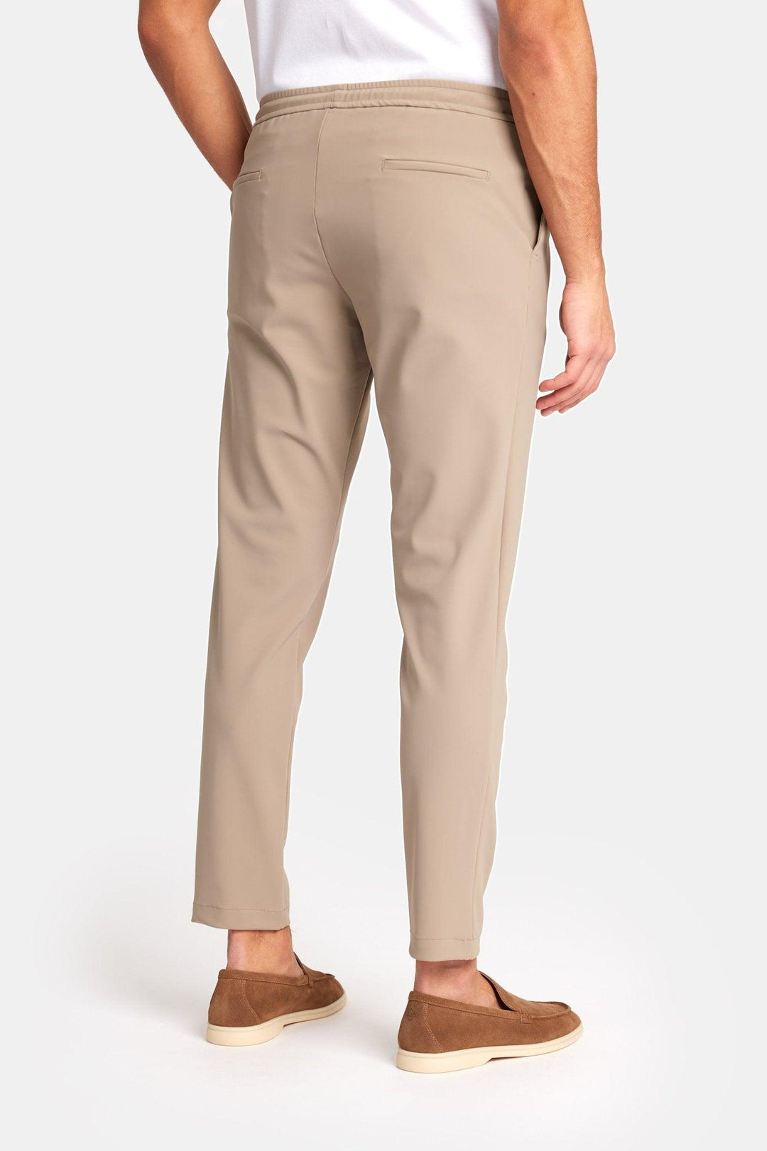 Light Beige Smart Pants – Men's Slim-Fit Stretch Trousers for Casual & Formal Wear